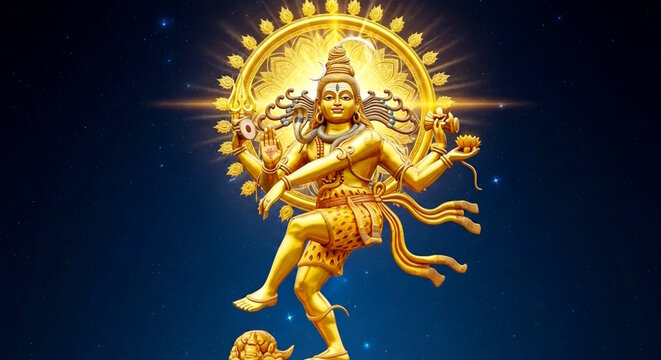 Beautiful image of Hindu religion god Shiva as Natraj with Mandala, in Hindu religion known for focusing attention to god, serve as tools for meditation, ritual, inner peace and spiritual wisdom