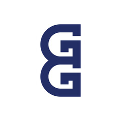Obraz premium Modern Navy Monogram Letter GG Logo With Vertical Mirrored Stacked Typography For Branding And Identity