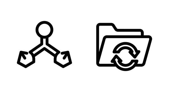 Version control and version release line icons