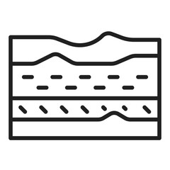 Rock layer stratification line icon