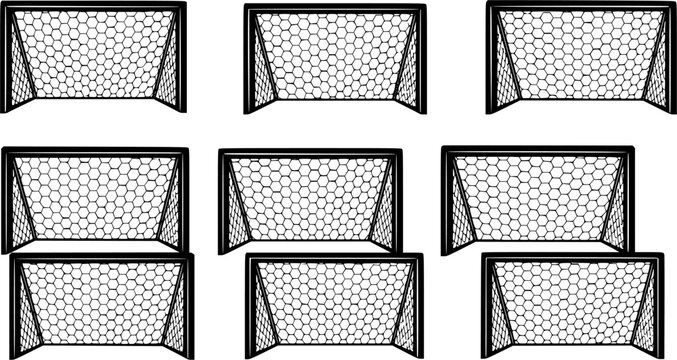 Empty football net or soccer goal net pattern. Flat vector background. Play team sport. Honeycomb pattern