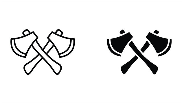 Axe icon set. Vector illustration for web design. Isolated on white background.