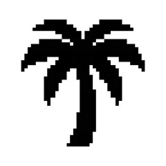 Obraz premium Minimalist Pixel Palm Tree Icon