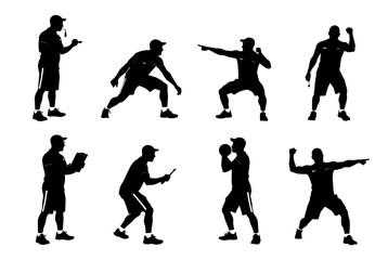 Fototapeta premium Athletes performing various boxing exercises in a gym setting with equipment