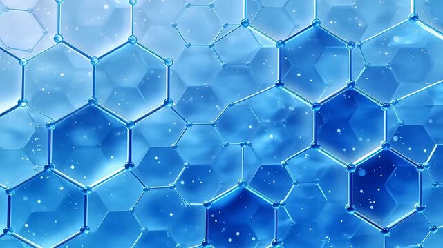 Blue hexagonal molecular structure