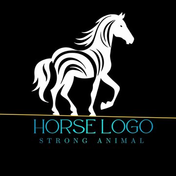 a bwityfull horse logo yhat and black hores logo design 