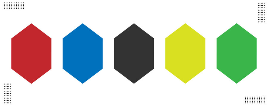 Hexagon icons are hexagonal geometric vectors, six-sided polygons, and hexagonal lines. Geometric hexagon shapes with halftone dots for graphic design.