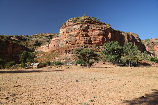View of the Ambe del Gheralta territory at sunset, Ethiopia