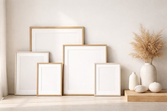 Minimalist frames with pampas