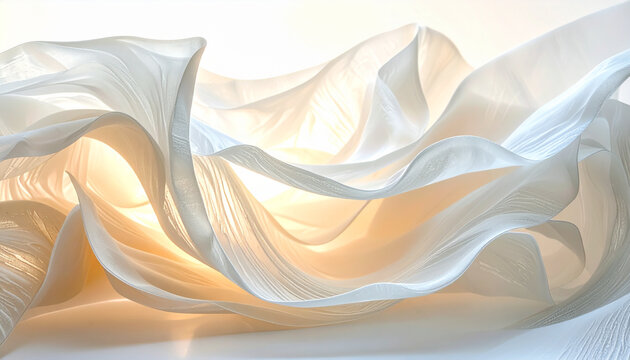 Flowing white fabric abstract