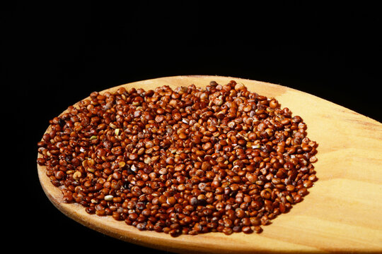 Quinoa,  Chenopodium quinoa L. , K&ouml;rner, Samen, Holzl&ouml;ffel