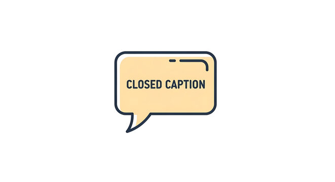 A vector graphic illustration of a closed caption icon in a modern flat design style
