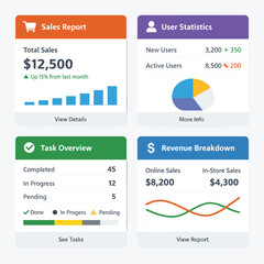 Obraz premium Sales Dashboard Business Analytics With Sales Report