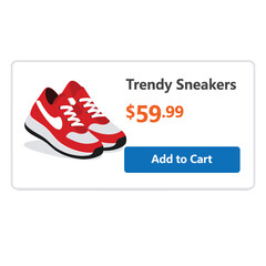 Trendy Sneakers With Add To Cart Button