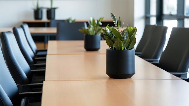 answerable. A modern conference room with a clean and minimalist design, featuring natural ambient light and a professional atmosphere. real-estate listings.