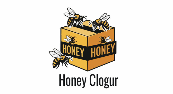 Cartoon bees swarm around a yellow box with "HONEY HONEY" text