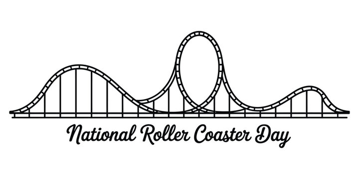 National Roller Coaster Day Minimalist Line Art