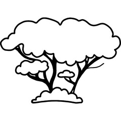 Fototapeta premium Acacia tree outline vector. Flat-top savanna plant for African landscape concepts and exotic garden design