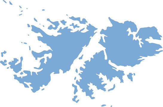 Silueta del mapa de las Islas Malvinas. 02 de Abril