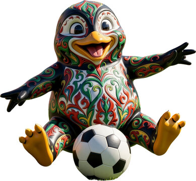 pinguino, estadio, juego, pelota, soccer, futbol, animal, decoraciones, arte, objeto, souvenir, estatuilla, madera, estatua, dragones, tradicional, cultura, china, mam&iacute;fero, iguana, zoo, gol, deporte,