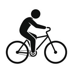 Obraz premium Minimalist vector of a person riding a bicycle in a dynamic motion