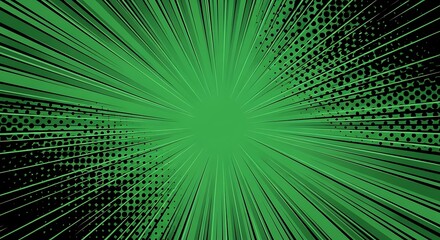Obraz premium Green burst of energy with comic book style.