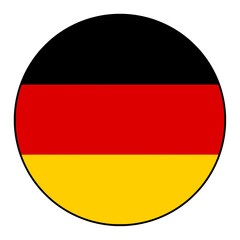 Obraz premium Germany Flag in Circle Shape with Black Outline