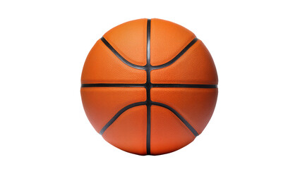 Fototapeta premium Orange textured basketball with black lines, isolated on transparent background