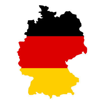 Germany Flag in Map Shape