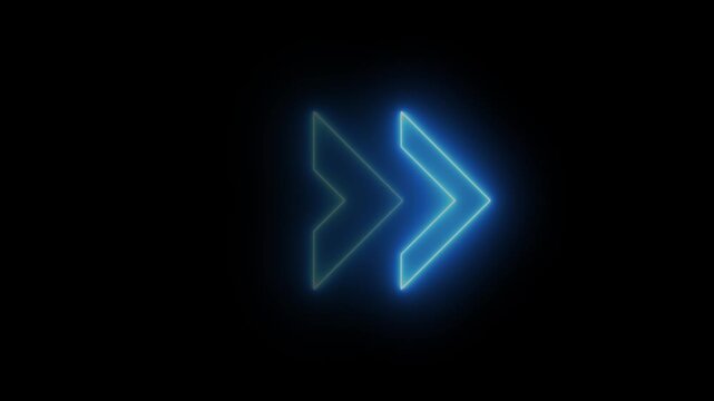 Glowing neon Arrow Swipe icon isolated . Neon arrow loading symbol icon. Neon arrow loading and transfer animation