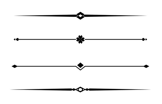 Set of Vintage decorative lines. text dividers. Line border. Lines separators, Borders, Vintage dividers, Underline elements. Vector illustration