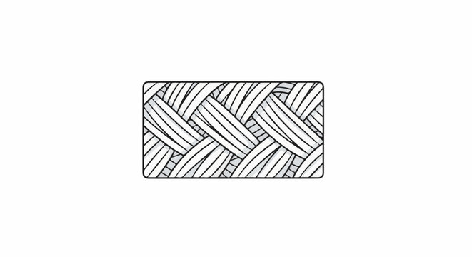 Abstract monochrome woven pattern with diagonal stripes and parallel lines