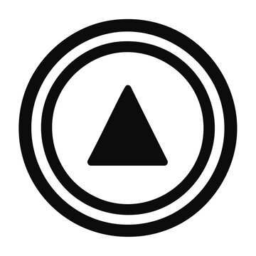 Minimalist Up Arrow Icon in Double Circle Frame for Navigation and Growth