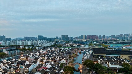 Fototapeta premium Aerial Views of Ancient Chinese Towns
