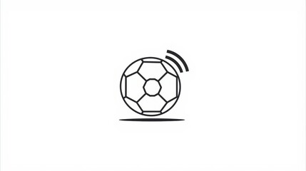 Fototapeta premium Soccer ball icon, sports symbol, football logo, black and white graphic