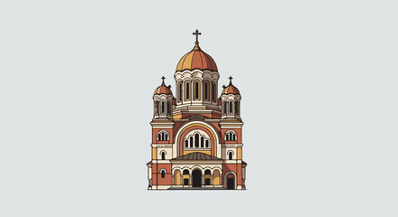 Obraz premium Ornate domed building with multiple towers, rich ornamentation and arched entrances