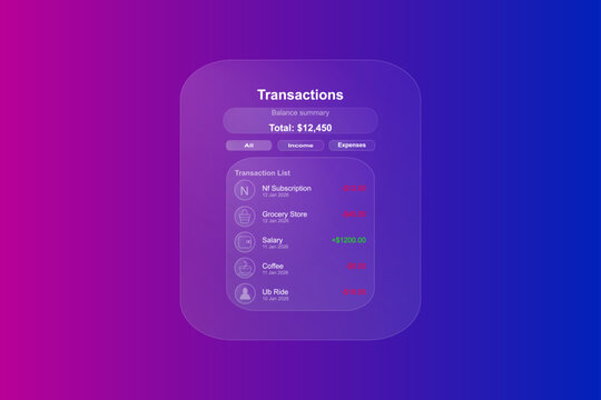 Transaction History Ui Images – Browse 2,194 Stock Photos, Vectors, and ...