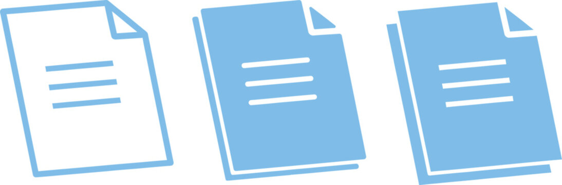 Three blue rectangular forms with horizontal lines minimalist digital illustration