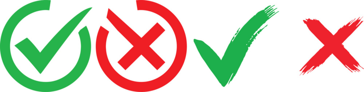 Checkmarks and crosses a visual representation of acceptance and rejection