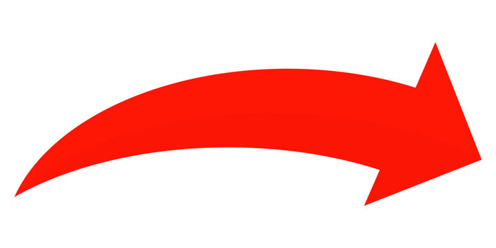 red arrow illustration in flat style	
