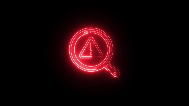 Critical warning red alert icon animation with exclamation mark on green screen in 4K