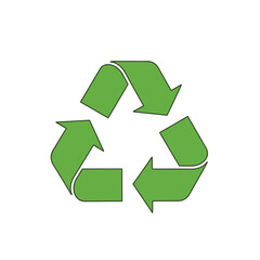 Obraz premium Green recycling symbol on white background for environmental conservation