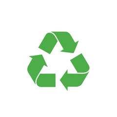 Fototapeta premium Green recycling symbol on white background for environmental conservation