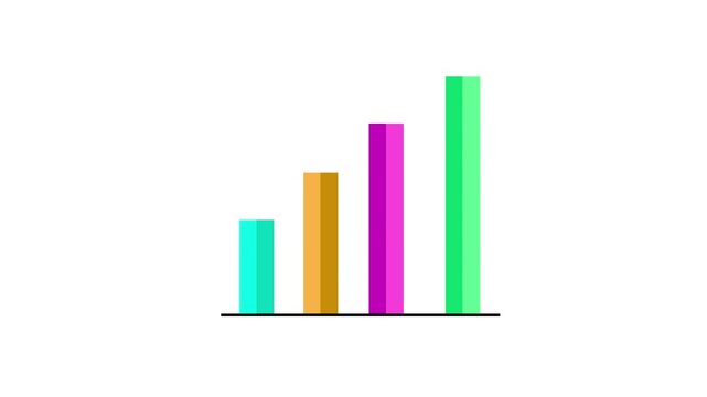 Data Visualization: A simple and clean bar graph illustrates growth and progress with bars of varying heights, indicating upward trends and representing data comparison.