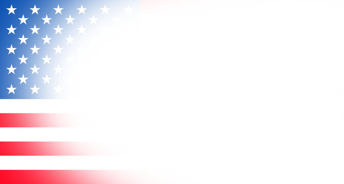 United states of America or usa border flag with empty, blank, copy space on transparent background.  for Independence Day Fourth of July Memorial Day and National Holiday Web Banner or Flyer Design