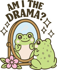 Fototapeta premium Am I The Drama Svg, Cute Frog svg
