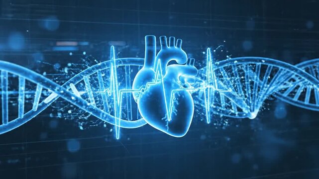 dna strand on blue background