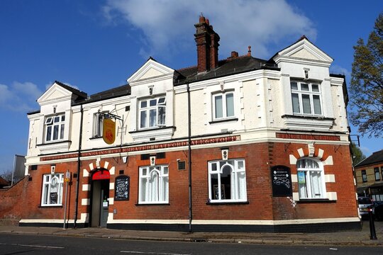 The Red Lion pub can be found on Vicarage Road in Watford, next to the Vicarage Road stadium of Watford Football Club