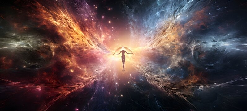 Astral vision devil vs angel meets cosmo,generative AI