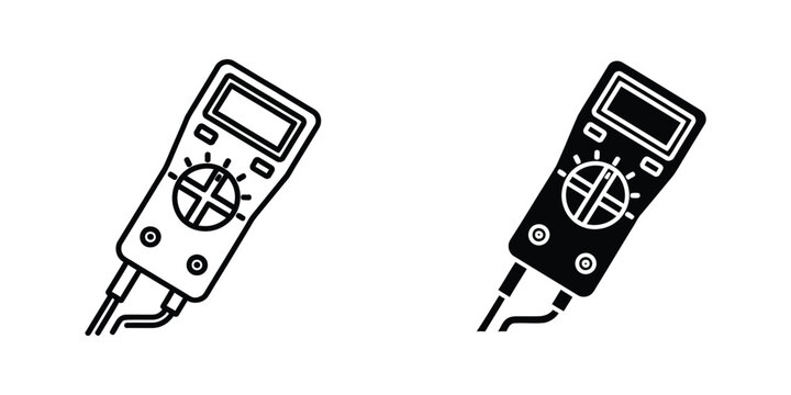 Two different types of multimeter tools depicted in black and white illustration